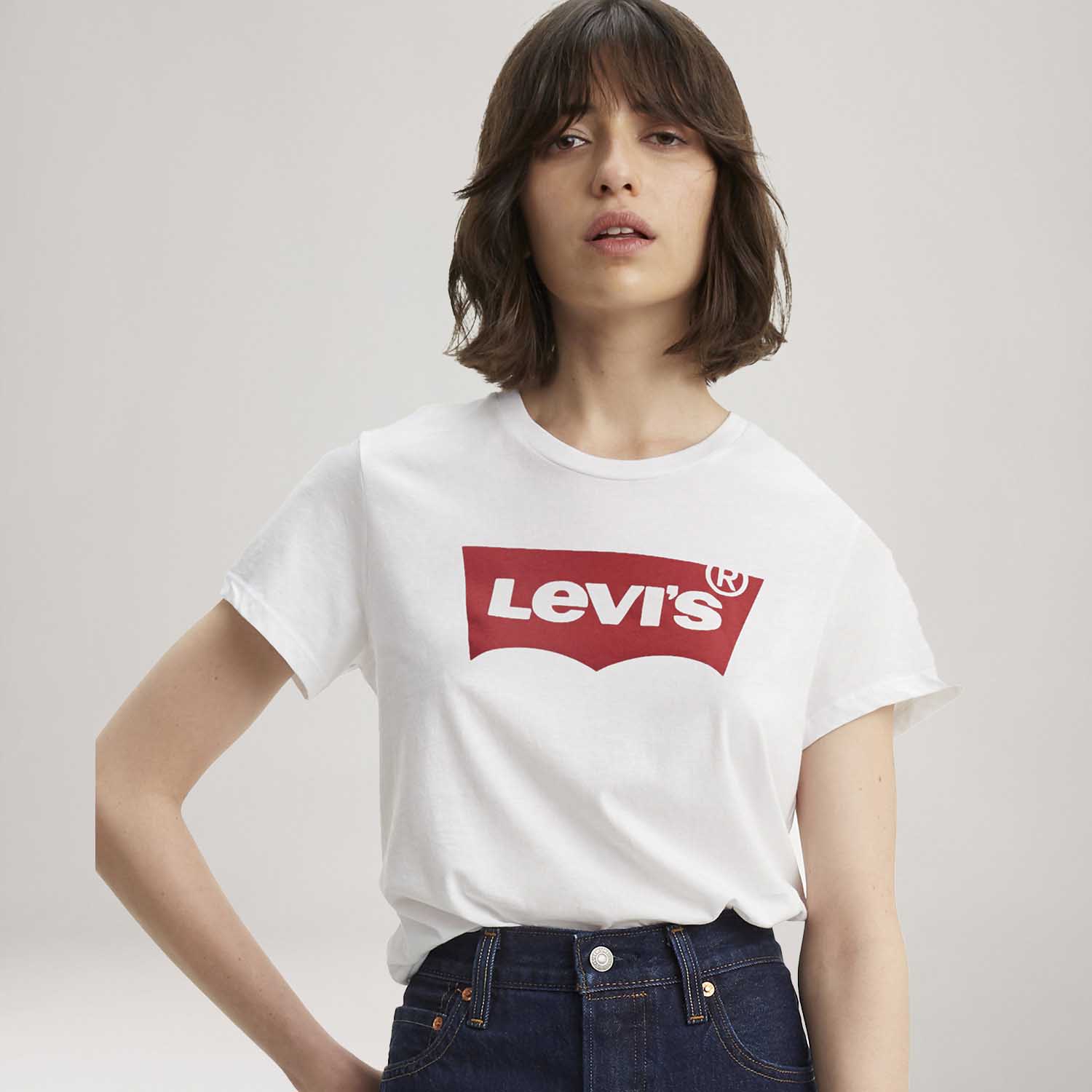 Camiseta Levi's® Perfect Graphic Tee Branca Manga Curta