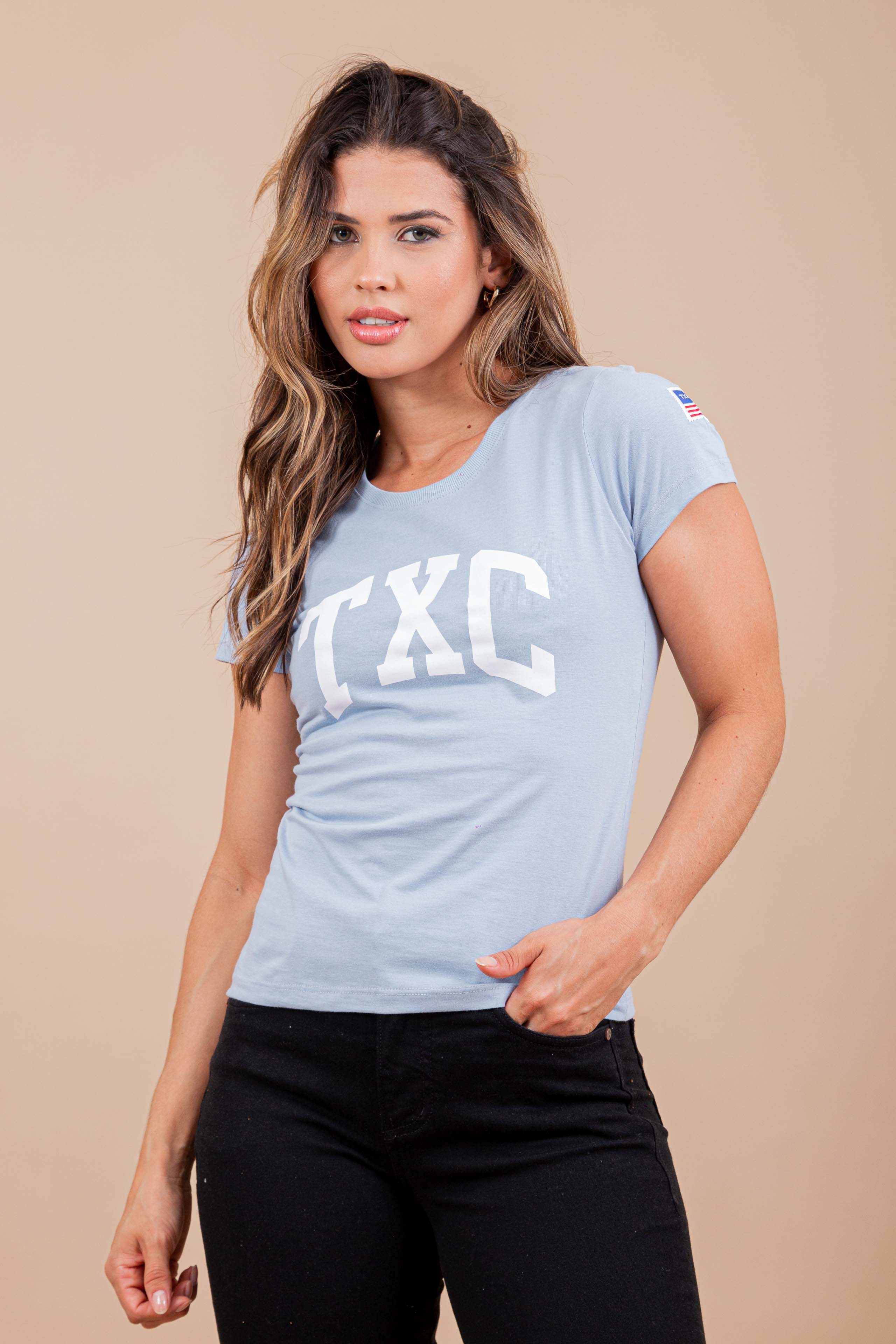 CAMISETA SLIM FIO 30 BORDADA 4988 - 0068-AZUL BB - P