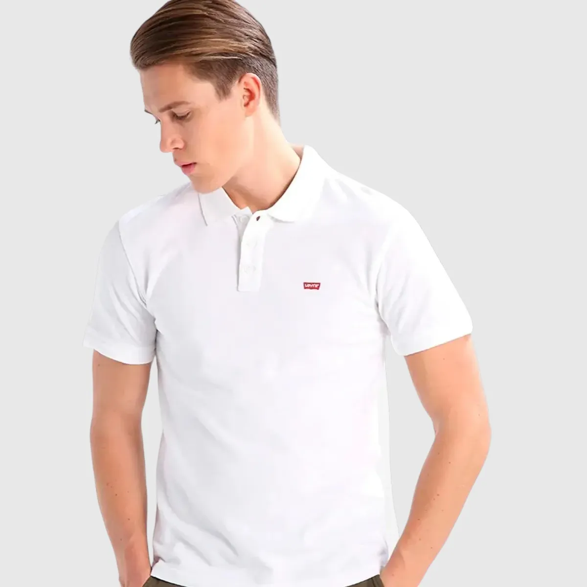Camisa Polo Levis Masculina Lisa Original Housemark (branca)