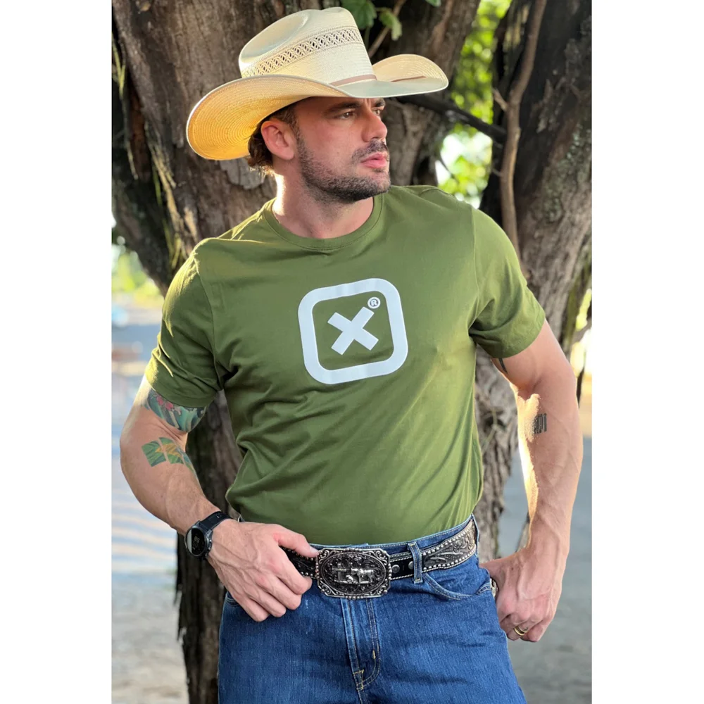 CAMISETA REGULAR FIO 30 ESTAMPADA 19742 - 0041-VERDE MILITAR - G