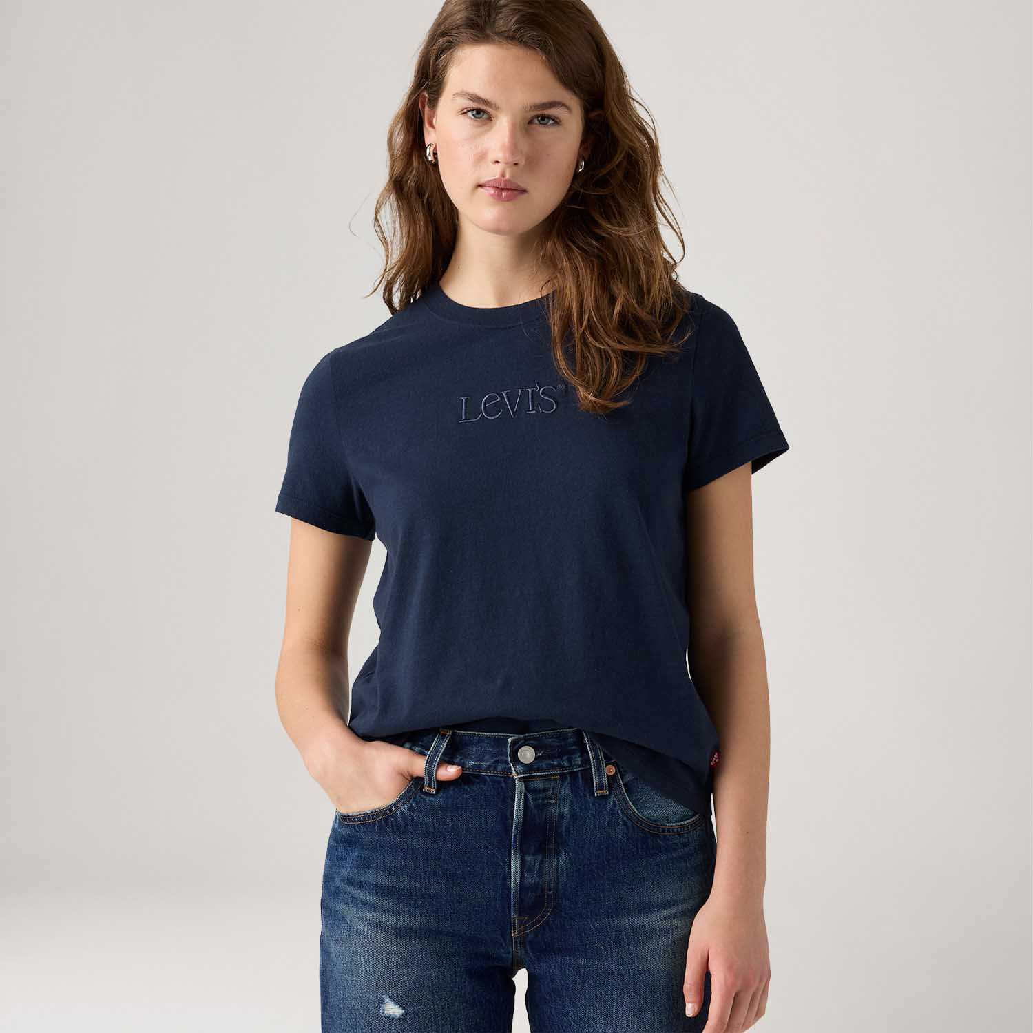 Camiseta Levi's® Favorite Graphic Azul-Marinho Manga Curta